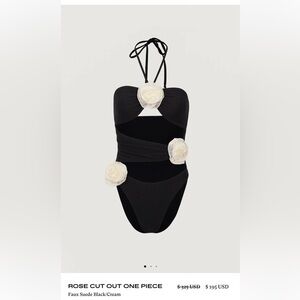 NWT!! SAME Rose Cut Out One Piece - Black and Cream